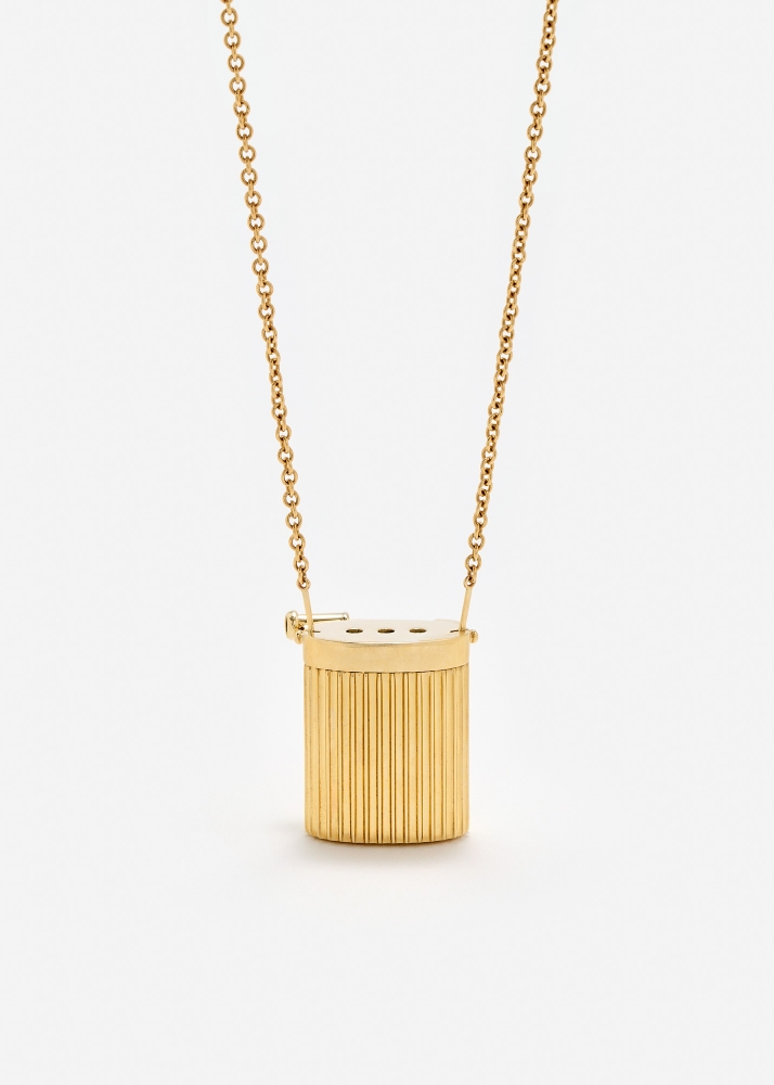 COLLIER BROCHE VASE BERLINGOT OR JAUNE