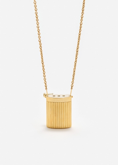COLLIER BROCHE VASE BERLINGOT OR JAUNE
