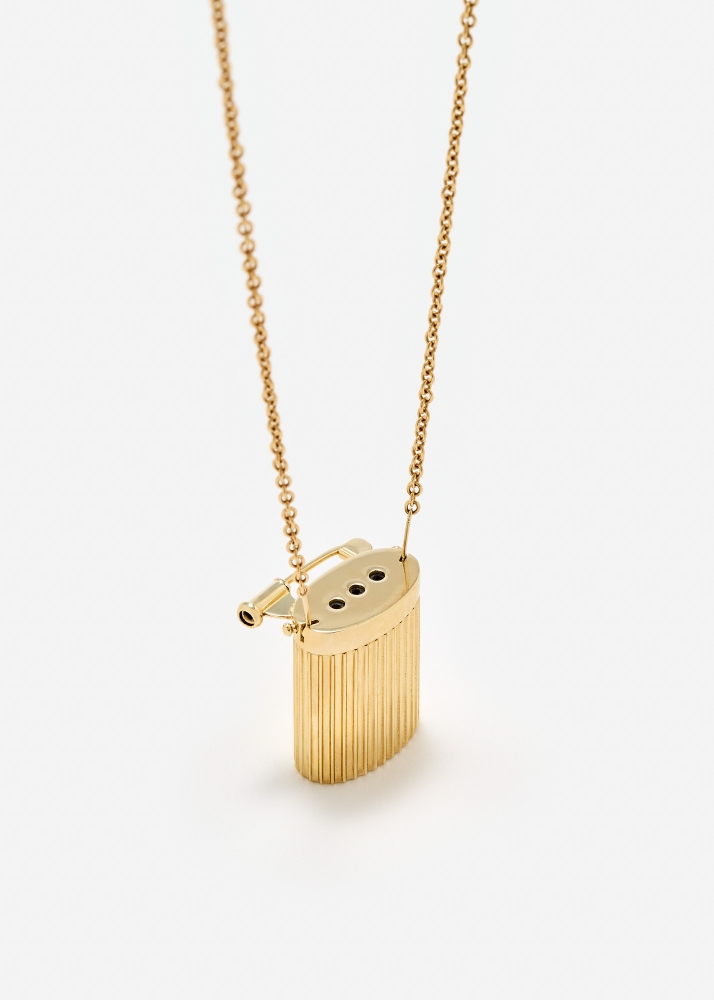 COLLIER BROCHE VASE BERLINGOT OR JAUNE