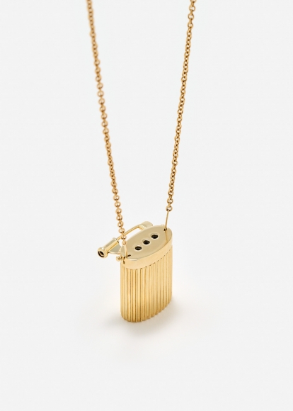 COLLIER BROCHE VASE BERLINGOT OR JAUNE