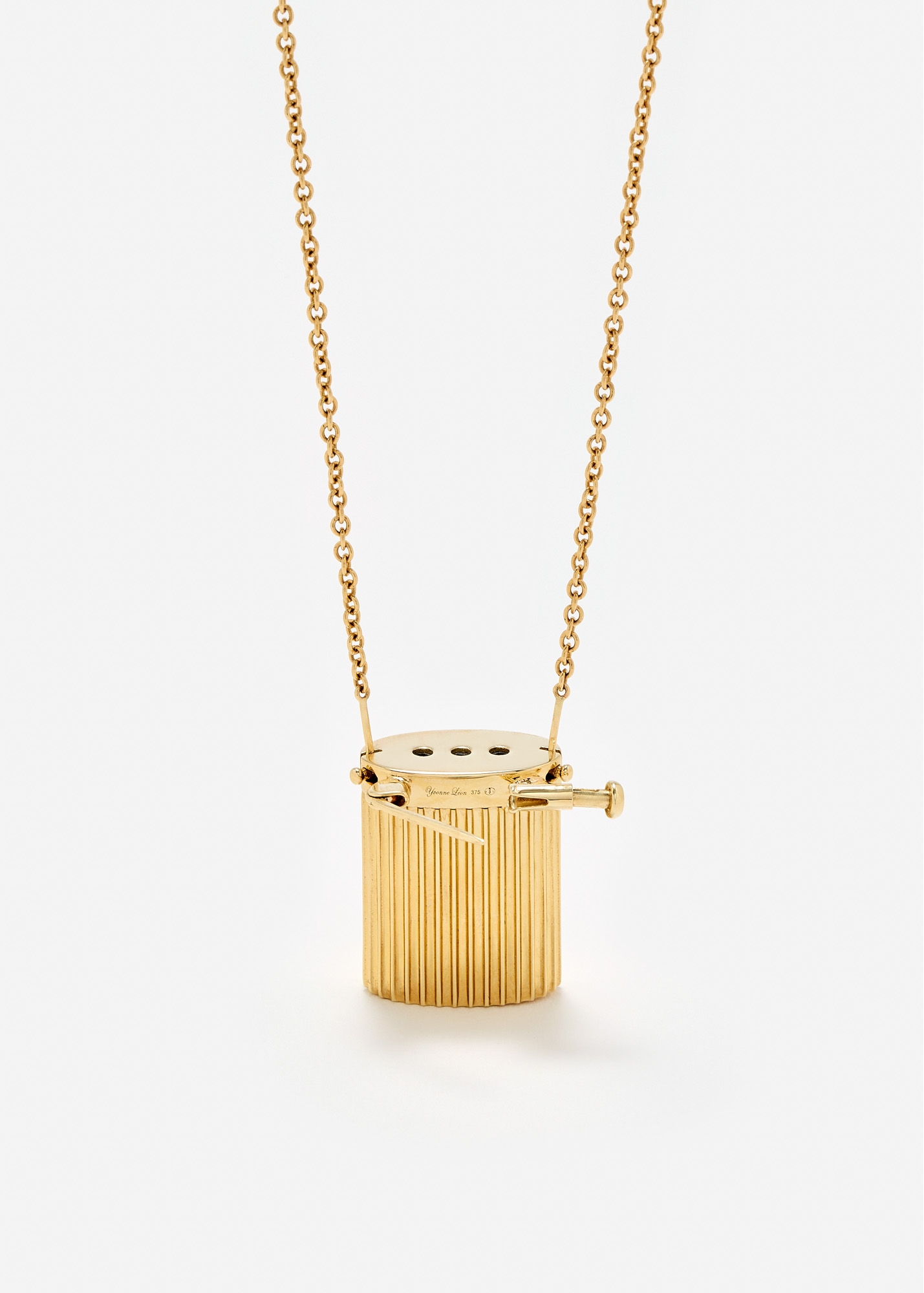 COLLIER BROCHE VASE BERLINGOT OR JAUNE