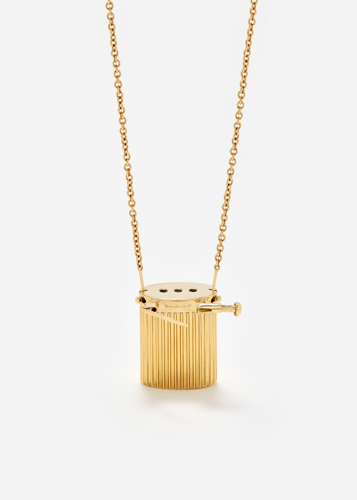 COLLIER BROCHE VASE BERLINGOT OR JAUNE