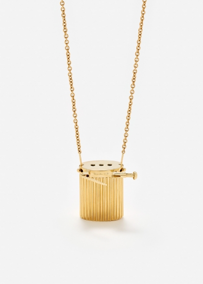 COLLIER BROCHE VASE BERLINGOT OR JAUNE