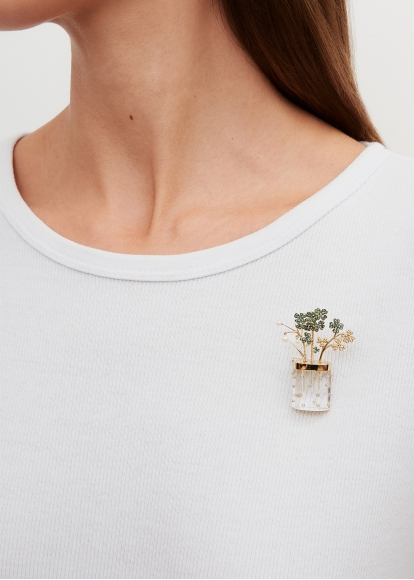 FLEUR DE CÔTÉ TRÈFLES COULEUR OR JAUNE