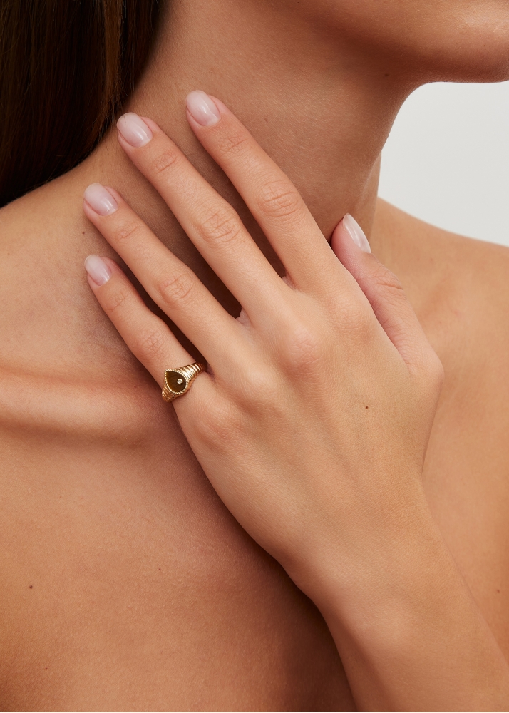 BABY CHEVALIÈRE POIRE BERLINGOT OEIL DE TIGRE OR JAUNE