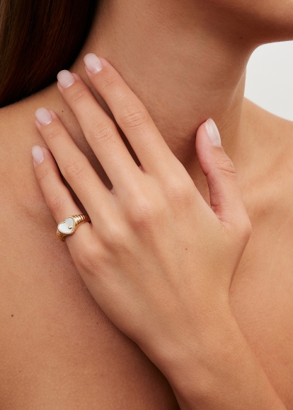 BABY CHEVALIÈRE COEUR BERLINGOT NACRE OR JAUNE