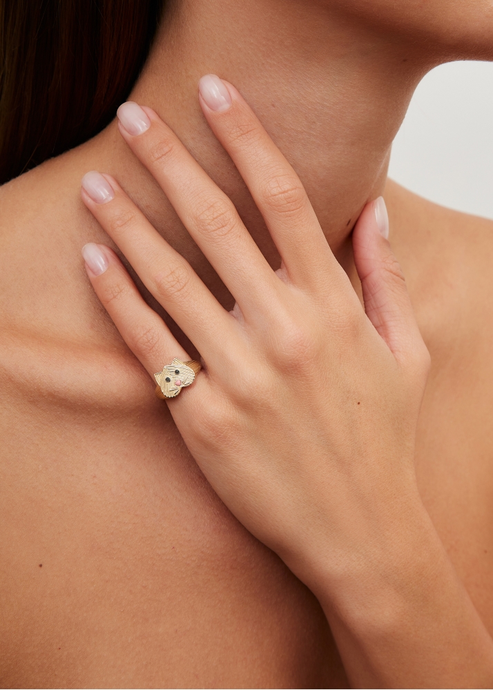 MINI CHEVALIÈRE CHATON OR JAUNE