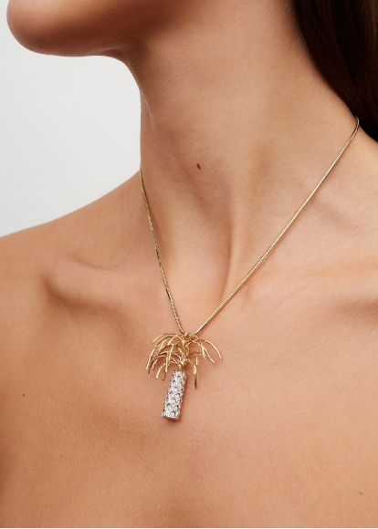 PENDENTIF PALMIER OR JAUNE