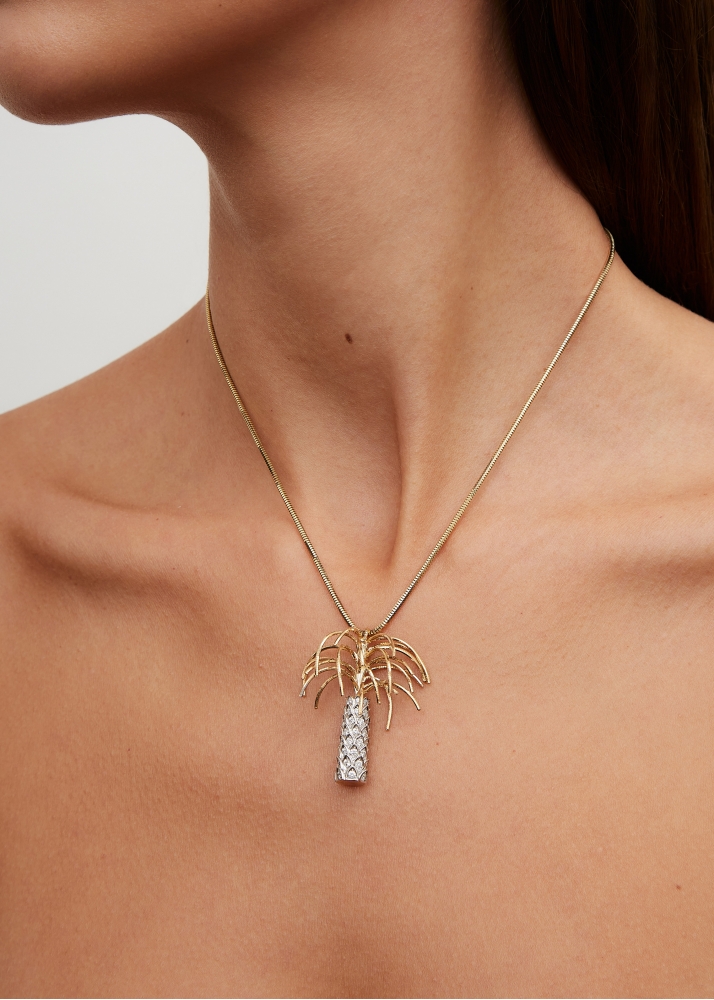 PENDENTIF PALMIER OR JAUNE