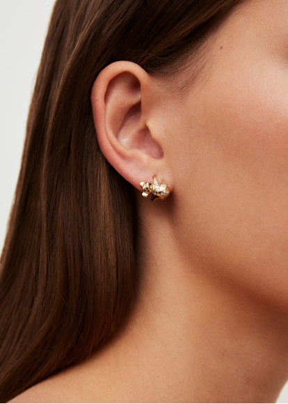 PAIRE DE BOUCLES D’OREILLE KOALA GOLD OR JAUNE