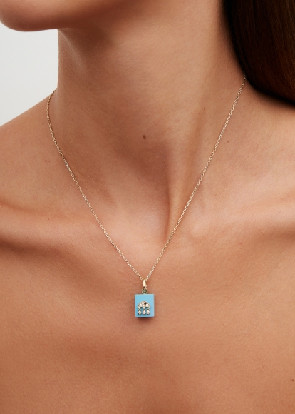 LE CUBO TURQUOISE OR JAUNE