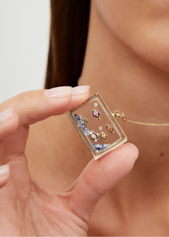 PENDENTIF L’AQUARIUM OR JAUNE