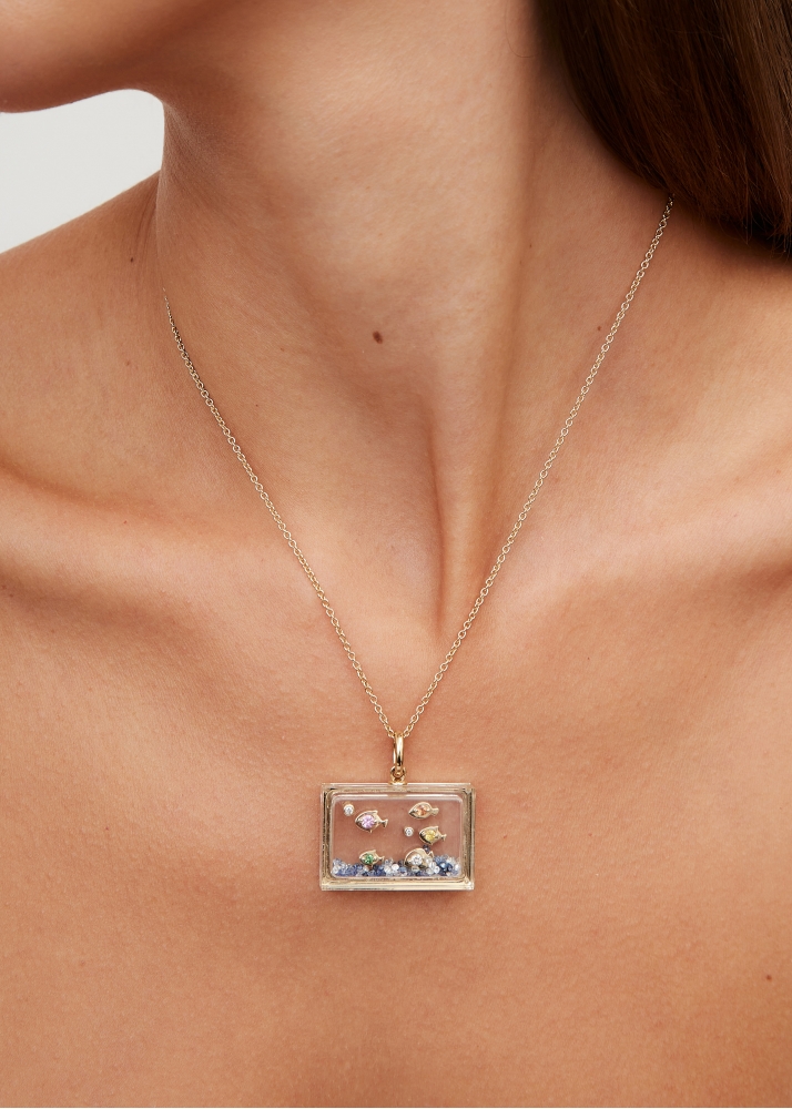 PENDENTIF L’AQUARIUM OR JAUNE