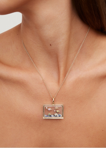 PENDENTIF L’AQUARIUM OR JAUNE