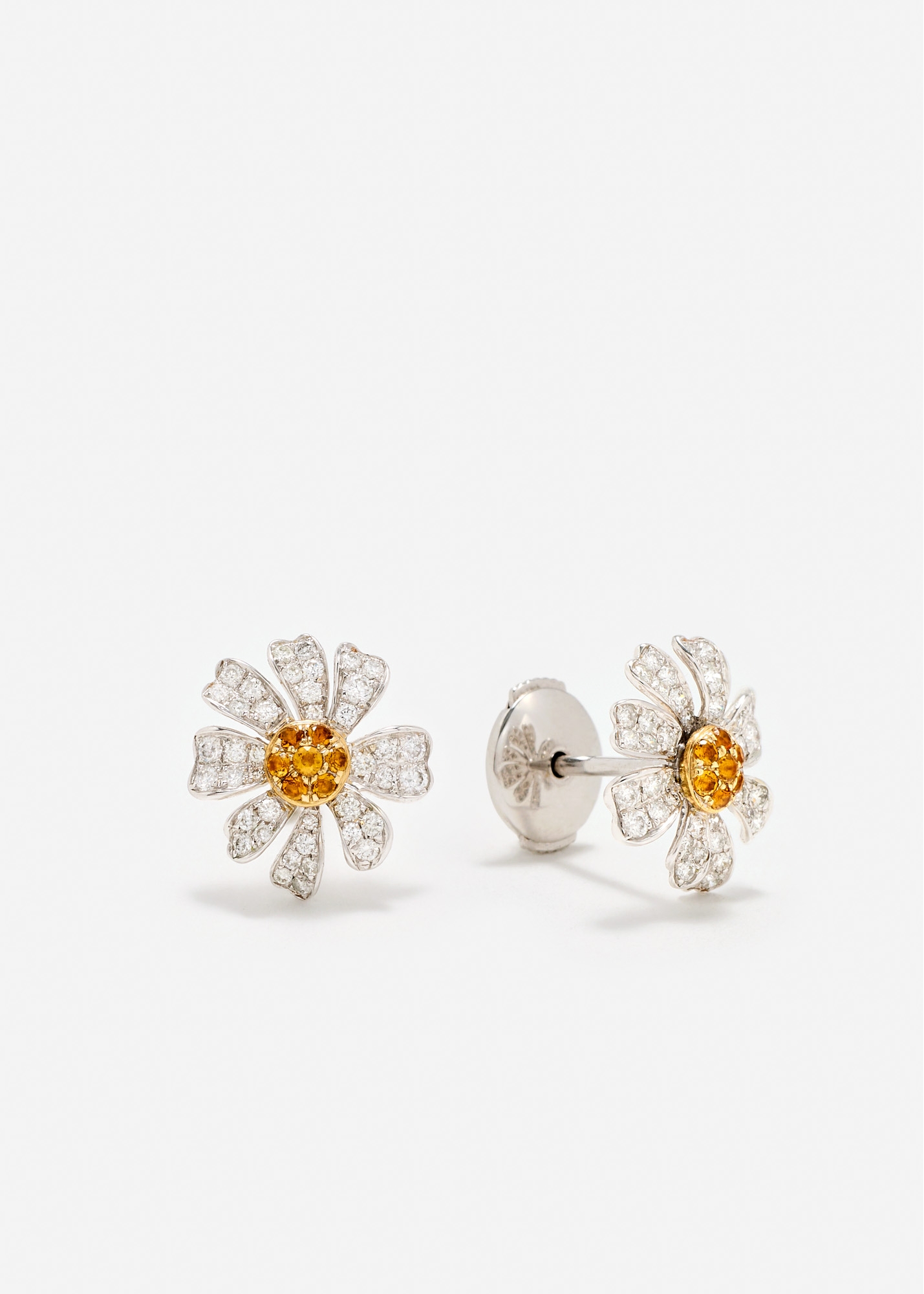 PAIRE DE PUCES MARGUERITE OR BLANC