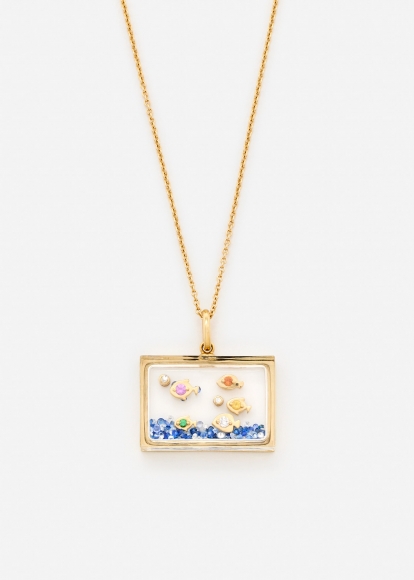 PENDENTIF L’AQUARIUM OR JAUNE