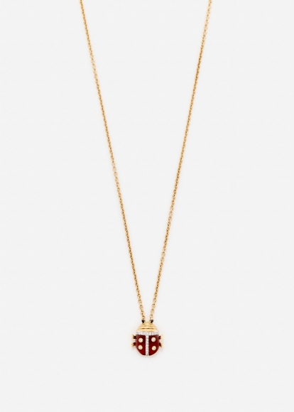PENDENTIF MINI COCCINELLE OR JAUNE
