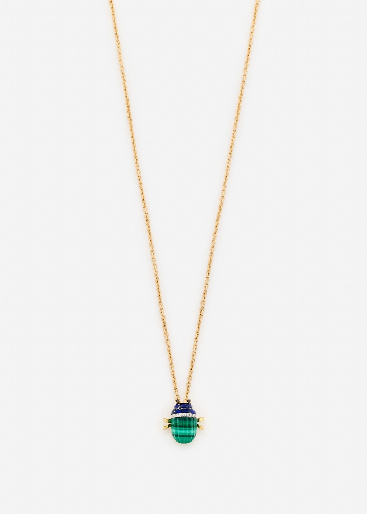 PENDENTIF MINI SCARABÉE OR JAUNE