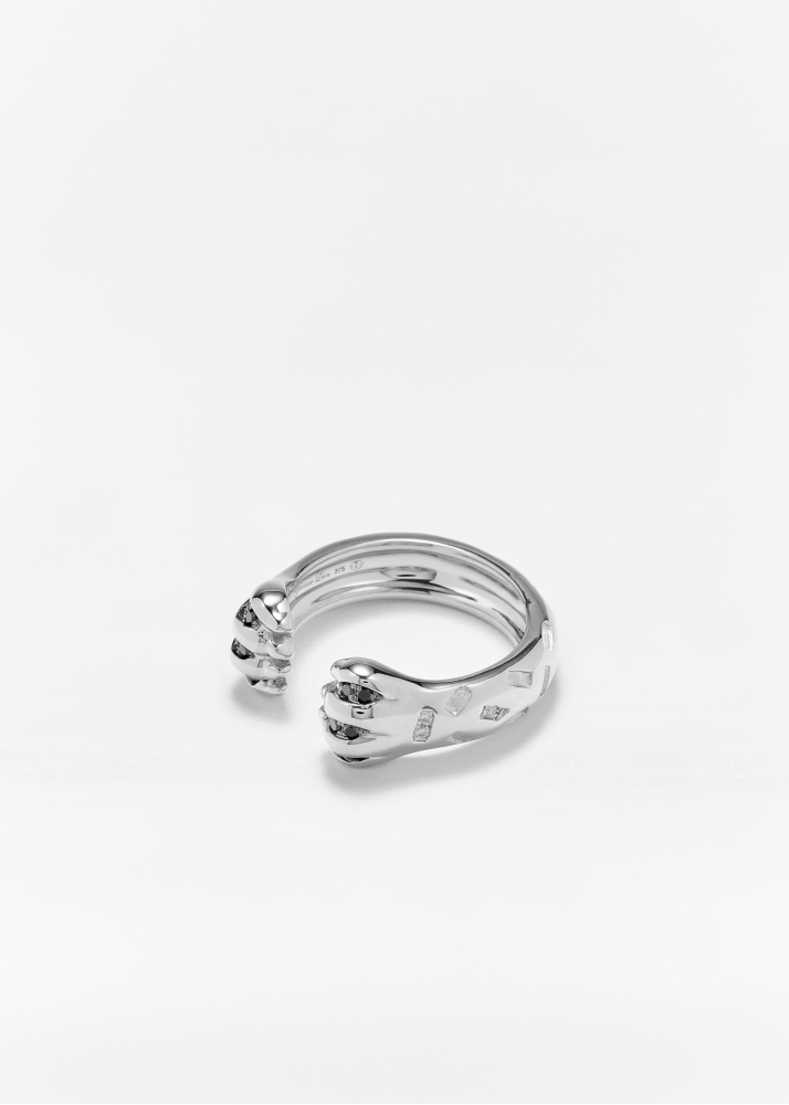 BAGUE PAPATTE OR BLANC