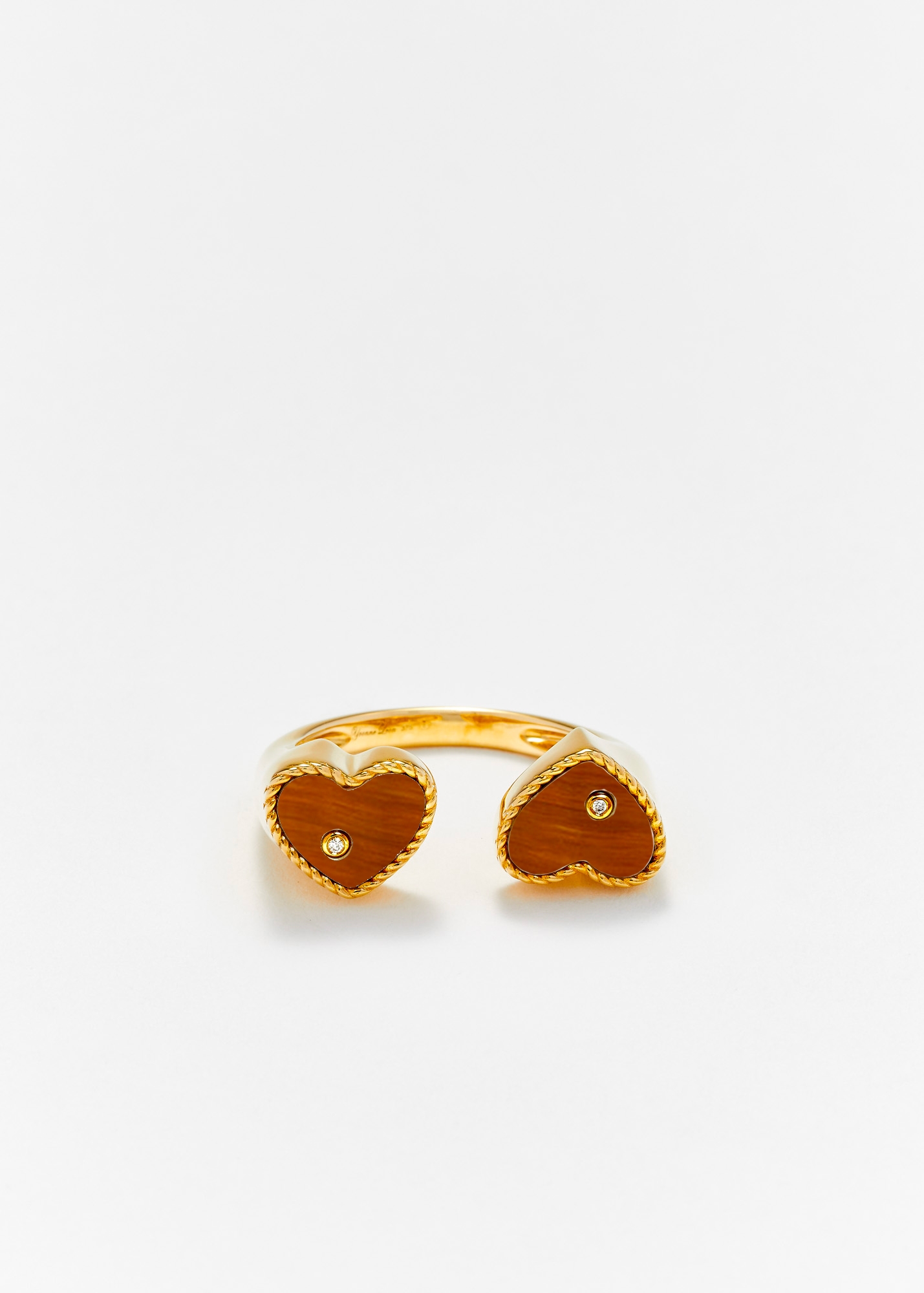 BAGUE TOI & MOI COEUR OEIL DE TIGRE OR JAUNE