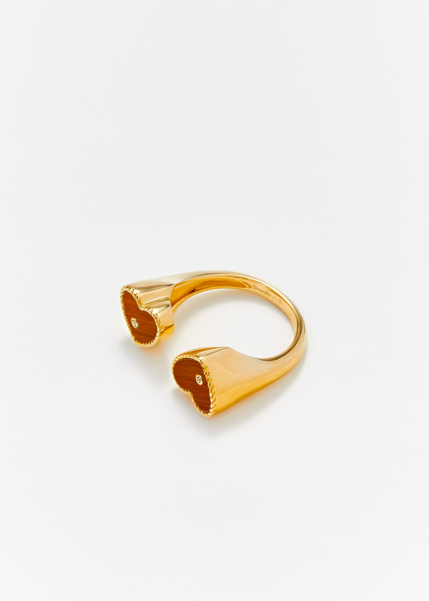 BAGUE TOI & MOI COEUR OEIL DE TIGRE OR JAUNE