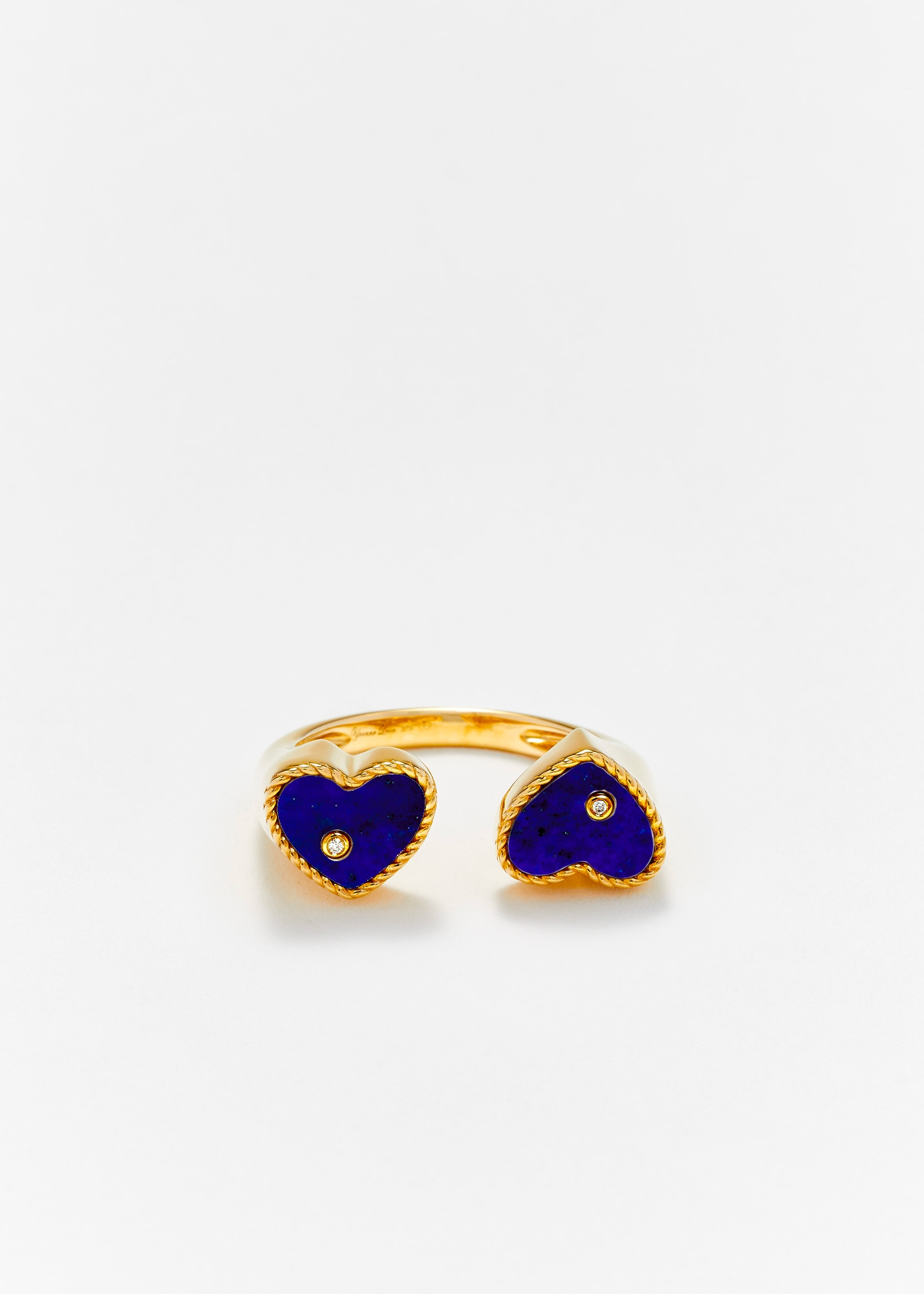 BAGUE TOI & MOI COEUR LAPIS LAZULI OR JAUNE