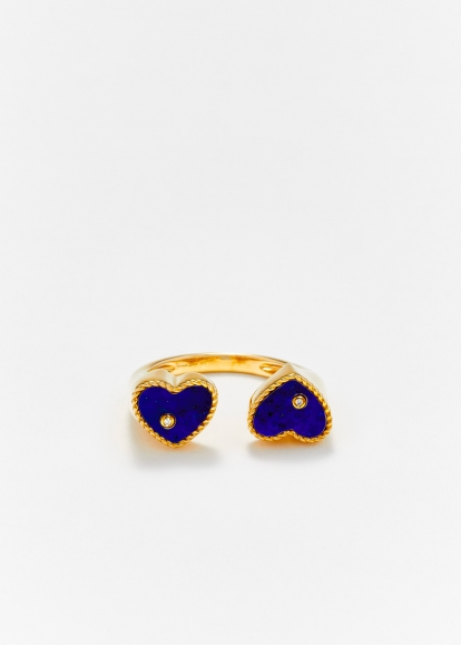 BAGUE TOI & MOI COEUR LAPIS LAZULI OR JAUNE
