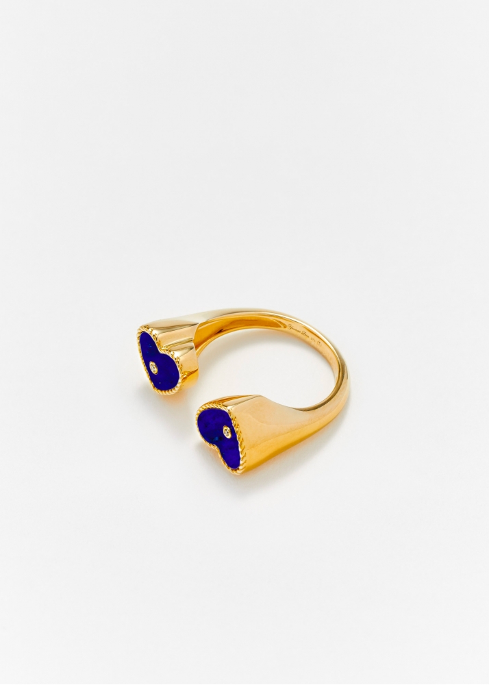BAGUE TOI & MOI COEUR LAPIS LAZULI OR JAUNE