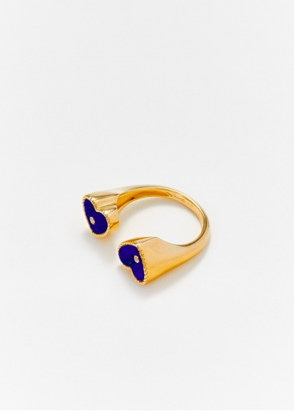 BAGUE TOI & MOI COEUR LAPIS LAZULI OR JAUNE