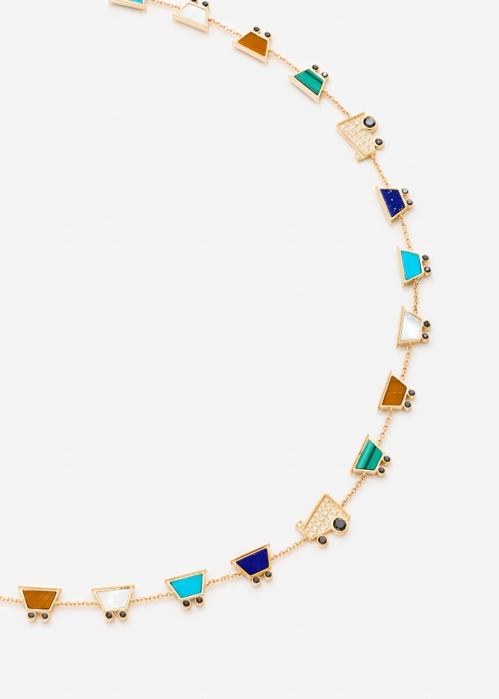 COLLIER VROUM VROUM OR JAUNE