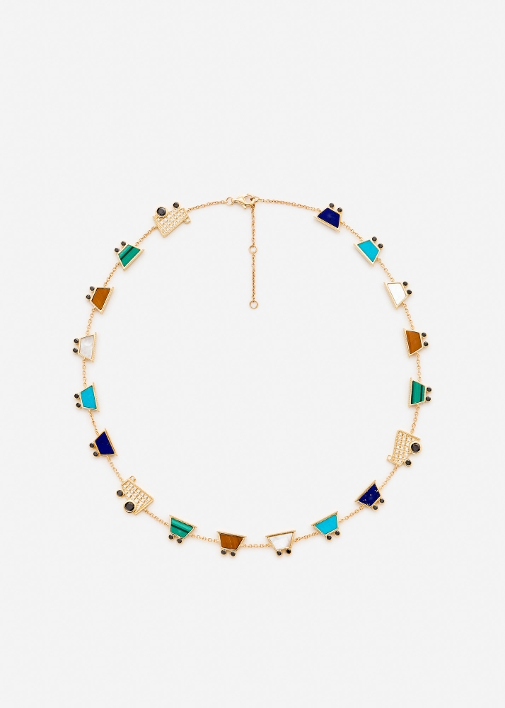 COLLIER VROUM VROUM OR JAUNE