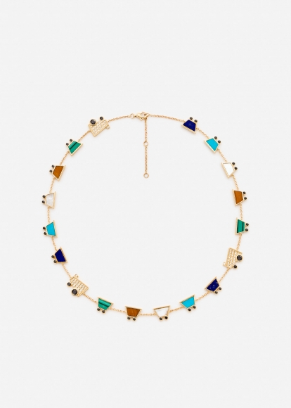 COLLIER VROUM VROUM OR JAUNE