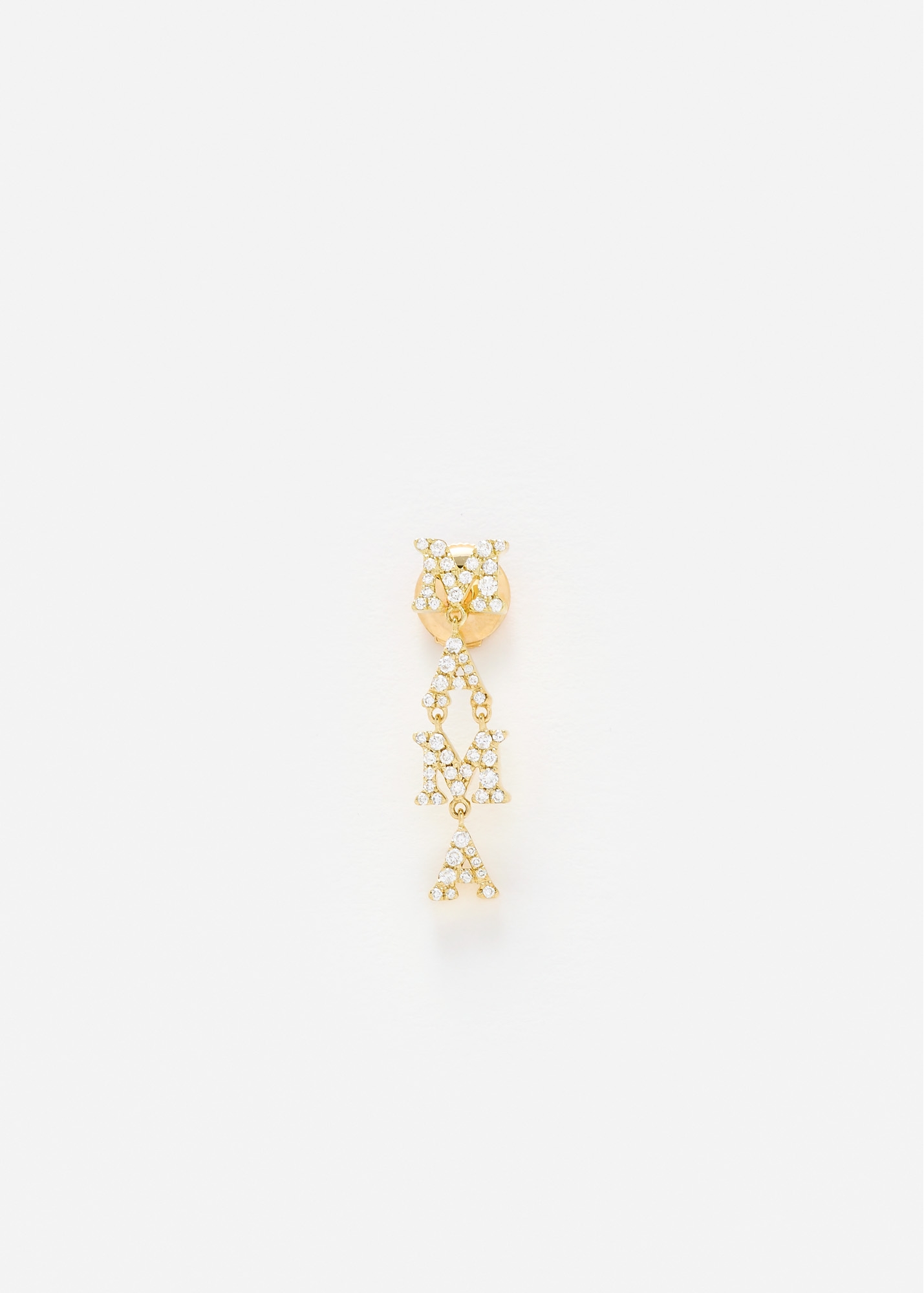 BOUCLE D’OREILLE MAMA DIAMANTS OR JAUNE