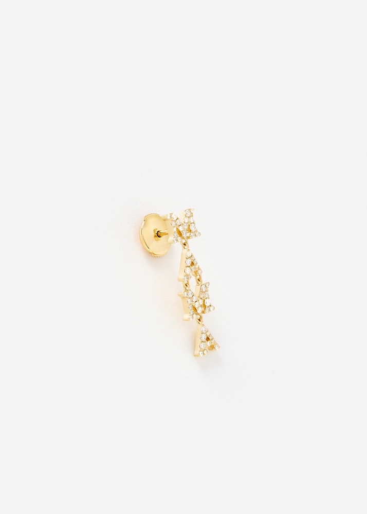 BOUCLE D’OREILLE MAMA DIAMANTS OR JAUNE