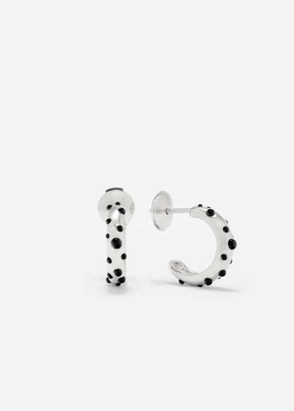 PAIRE DE CRÉOLES DALMATIEN GOLD OR BLANC