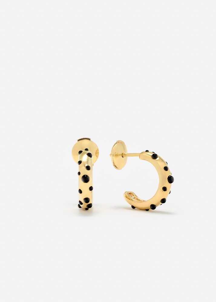 PAIRE DE CRÉOLES DALMATIEN GOLD OR JAUNE