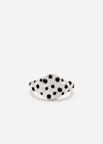 MINI CHEVALIÈRE OVALE DALMATIEN DIAMANTS OR BLANC