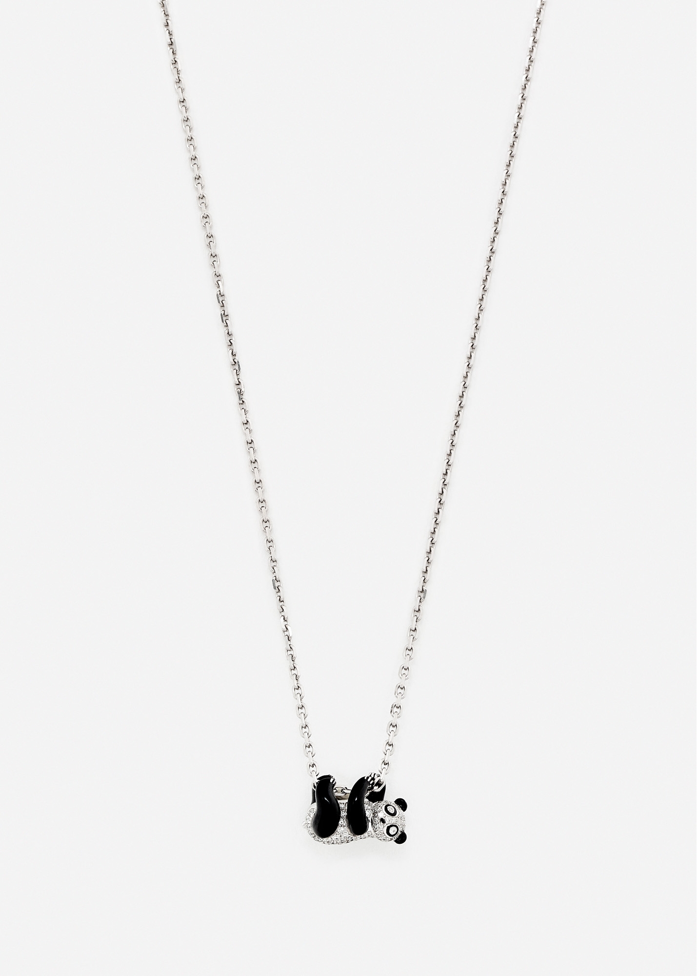 COLLIER CHAÎNE PANDA DIAMANTS OR BLANC
