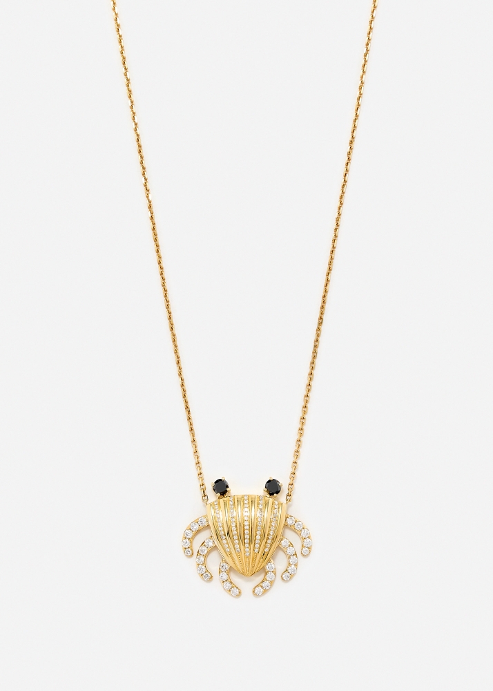COLLIER CRABE MOUVANT OR JAUNE