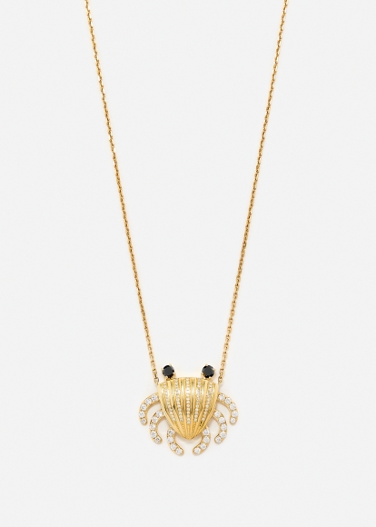 COLLIER CRABE MOUVANT OR JAUNE