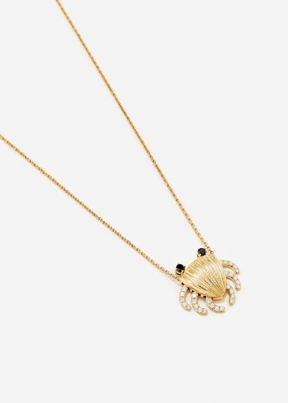 COLLIER CRABE MOUVANT OR JAUNE