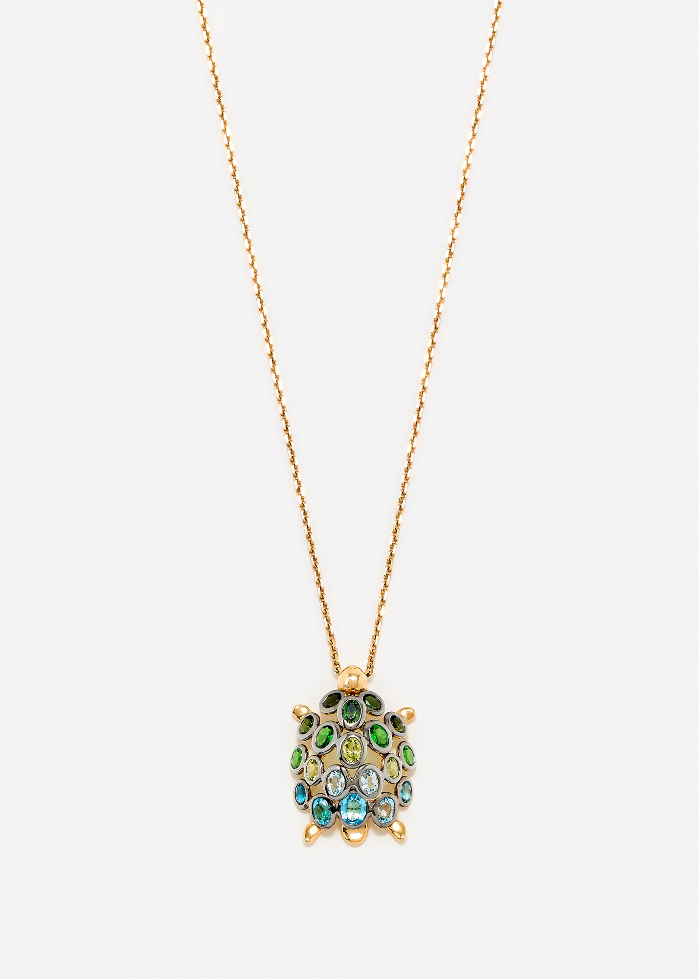 PENDENTIF TORTUE MULTI BLEU OR JAUNE
