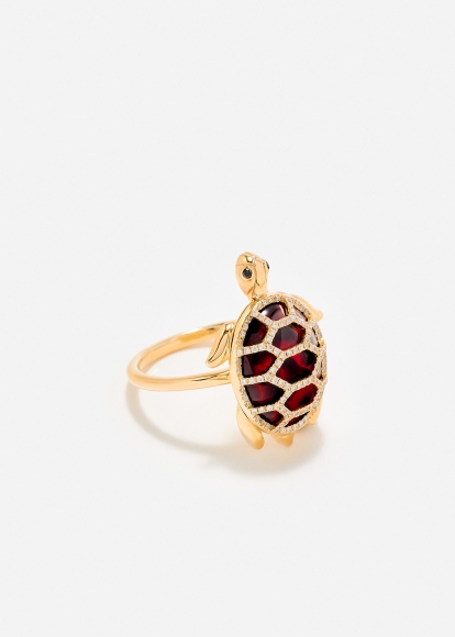 BAGUE TORTUE LÉOPARD OR JAUNE