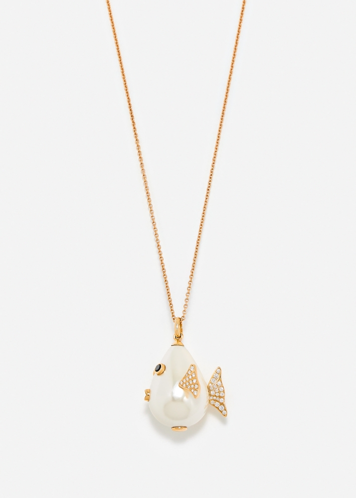 PENDENTIF LE POISSON CLOWN OR JAUNE