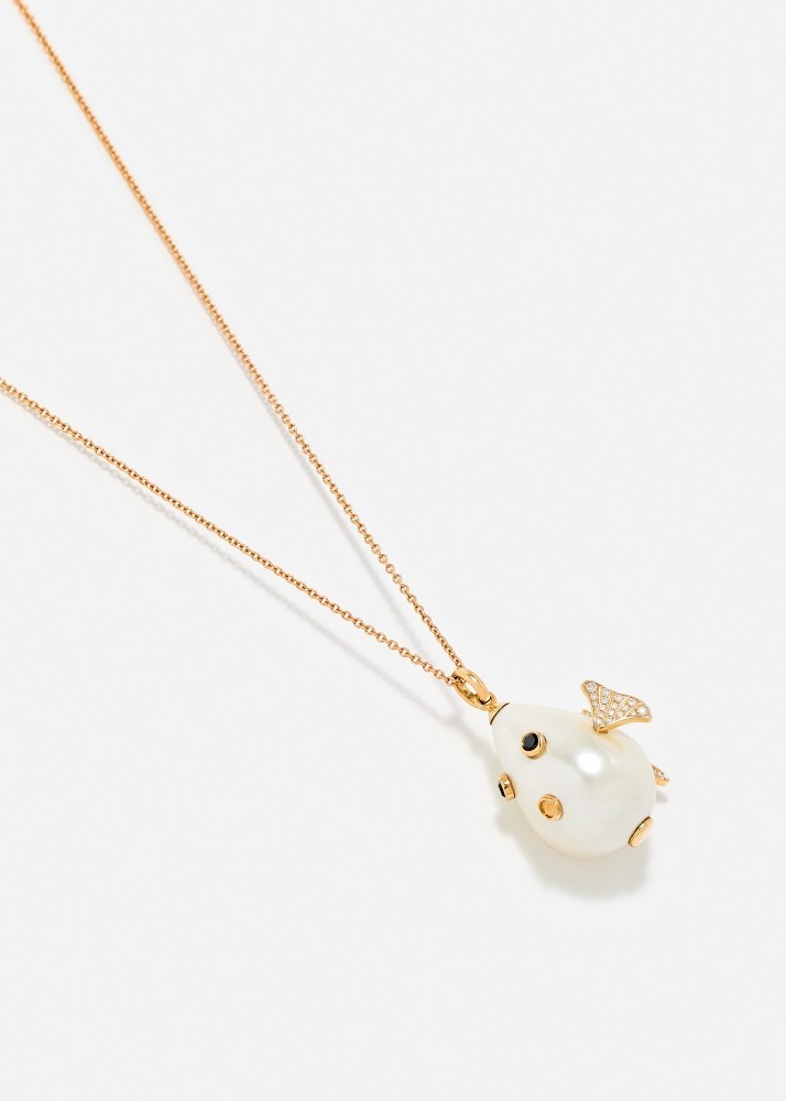 PENDENTIF LE POISSON CLOWN OR JAUNE