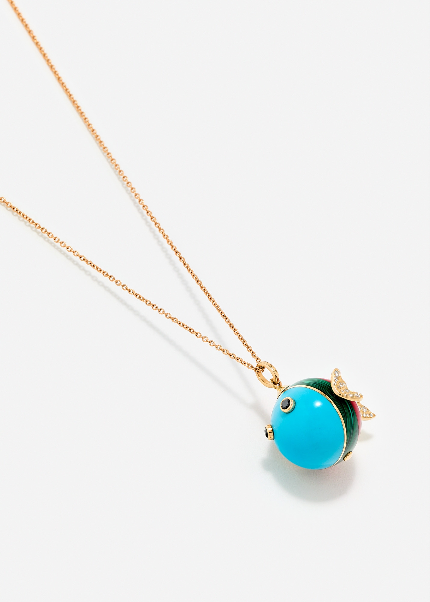 PENDENTIF LE POISSON BULLE OR JAUNE