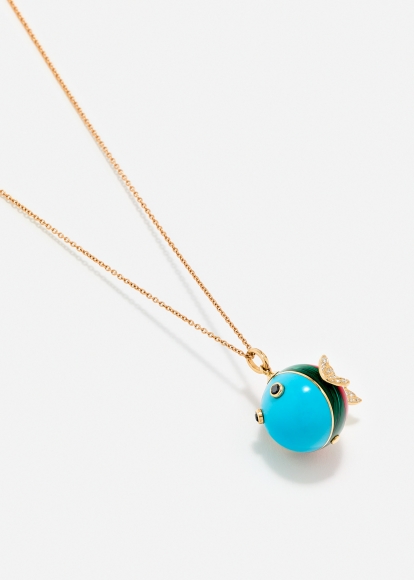 PENDENTIF LE POISSON BULLE OR JAUNE