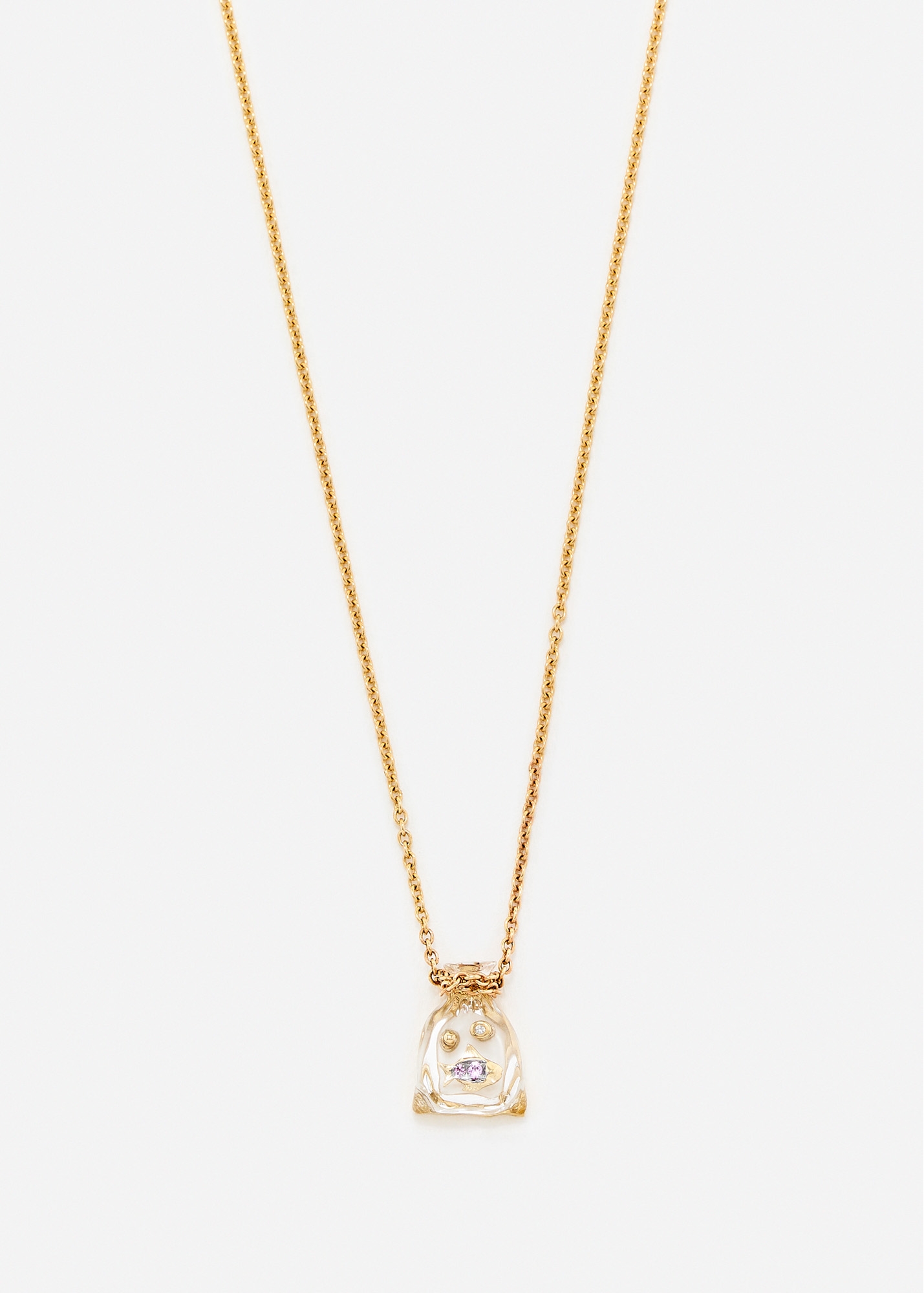 COLLIER PETIT POISSON ROUGE OR JAUNE