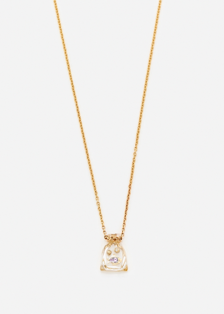 COLLIER PETIT POISSON ROUGE OR JAUNE