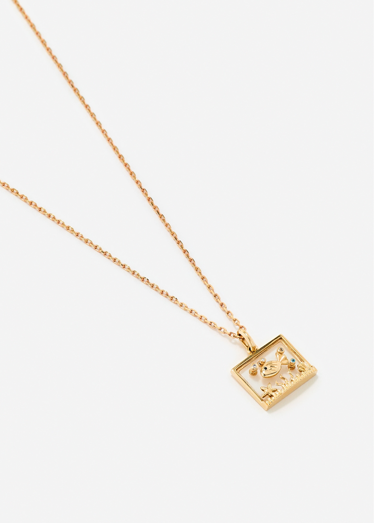 PENDENTIF LE PETIT AQUARIUM OR JAUNE